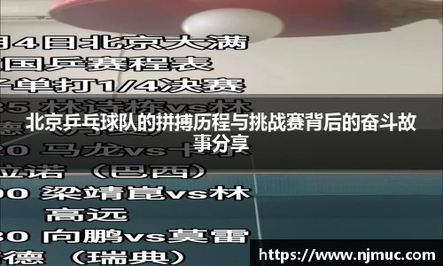 北京乒乓球队的拼搏历程与挑战赛背后的奋斗故事分享